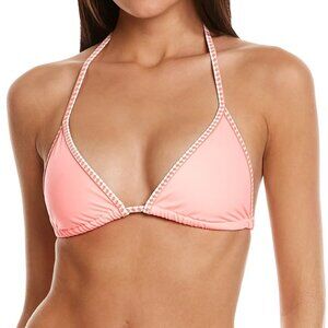 Lemlem Lena Triangle Bikini Top - Coral